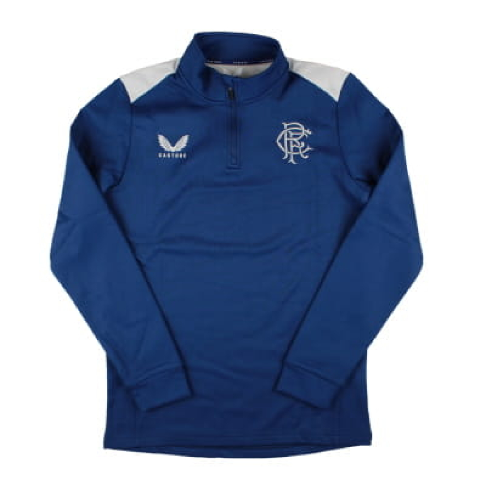 '23-'24 Rangers Coaches Matchday Fleece 1/4 Zip Midlayer Polyester Made By: Castore Men's Navy Small