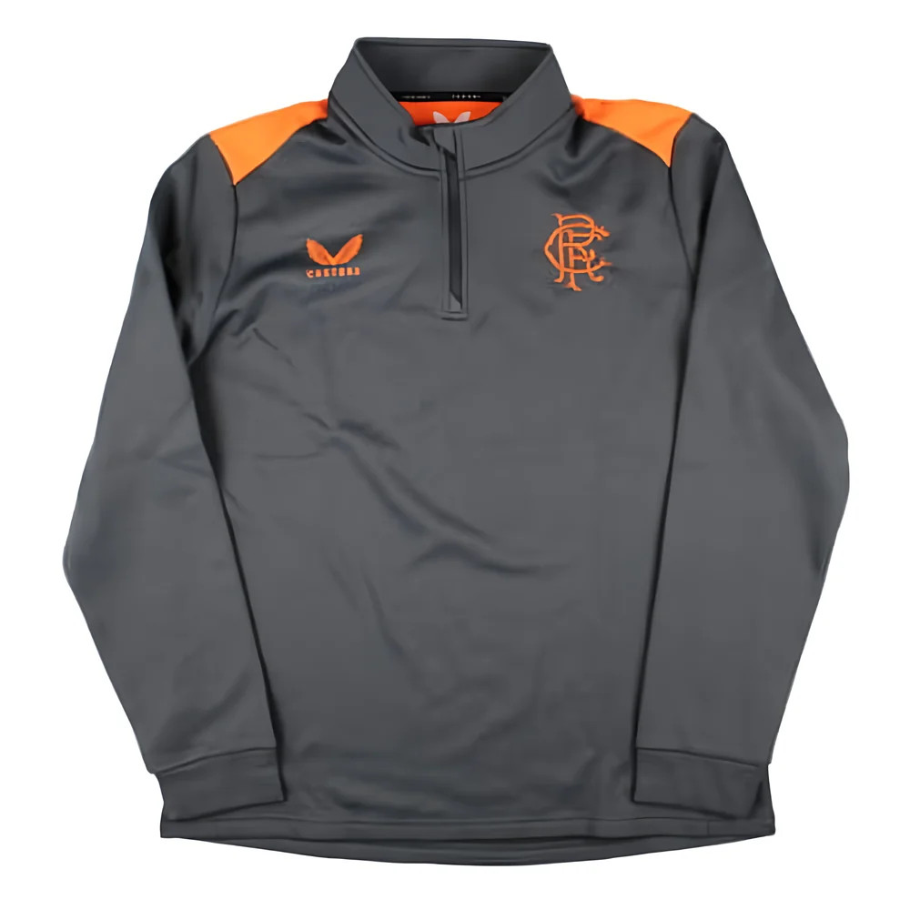 '23-'24 Rangers Matchday Fleece 1/4 Zip Midlayer (Unsponsored) Polyester Made By: Castore Men's Grey Small