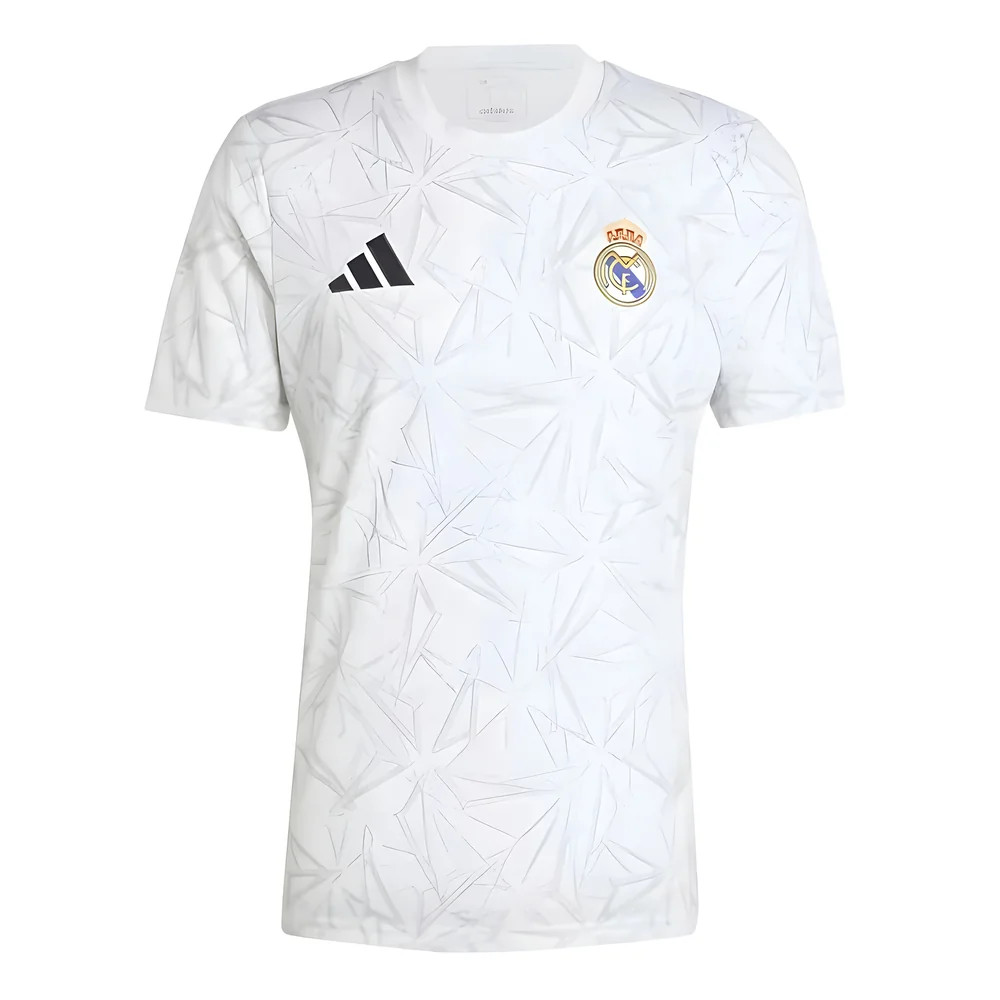 '24-'25 Real Madrid Pre-Match Shirt (White) Polyester Made By: Adidas Men's White Small