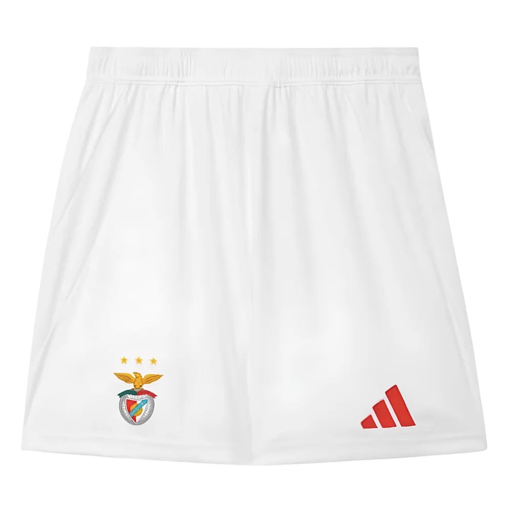 '24-'25 Benfica Home Shorts (White) Polyester Made By: Adidas Men's White Xxl
