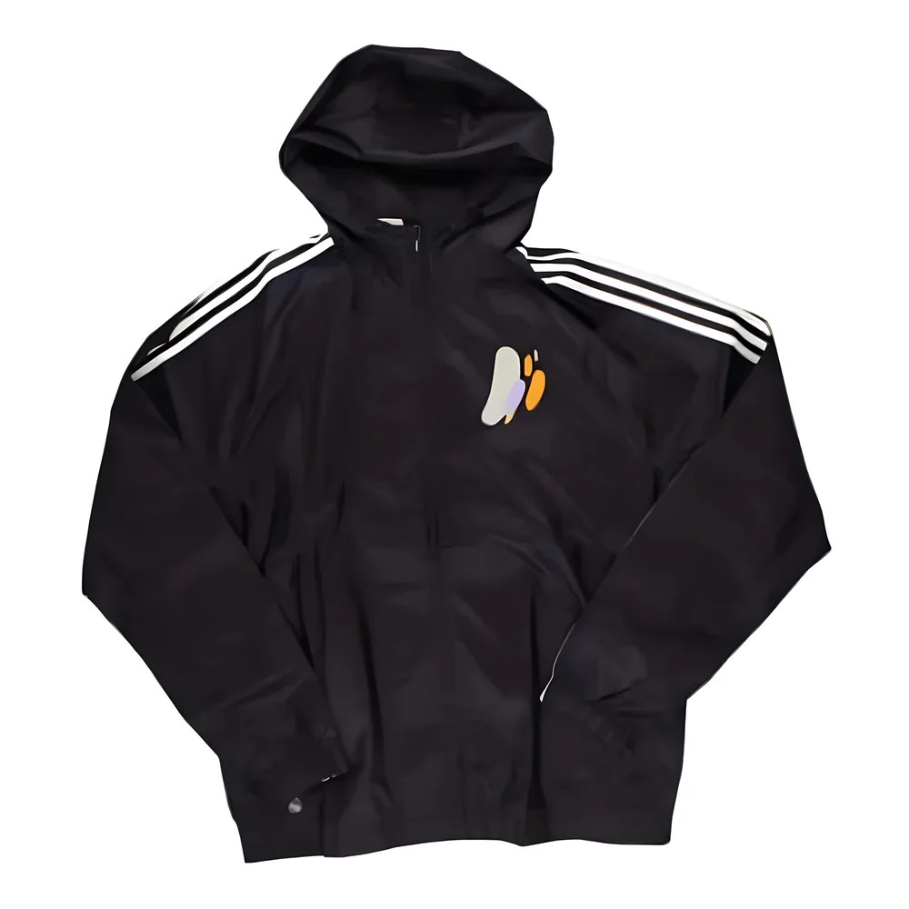 '24-'25 Real Madrid Seasonal Windbreaker (Aurora ) Polyester Made By: Adidas Men's Black Small