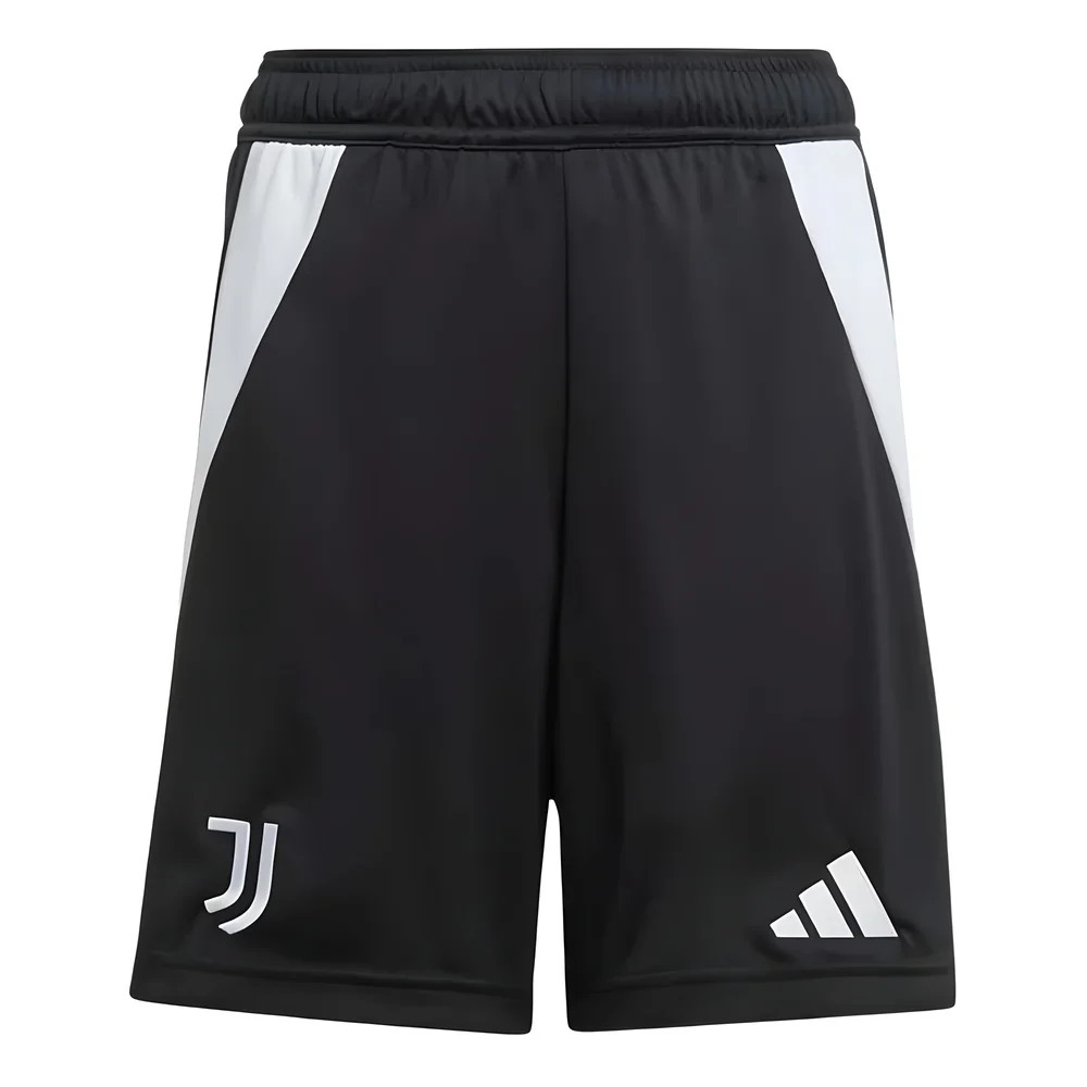 '24-'25 Juventus Home Shorts (Black) - Kids Polyester Made By: Adidas Unisex Kids Black 24 Waist