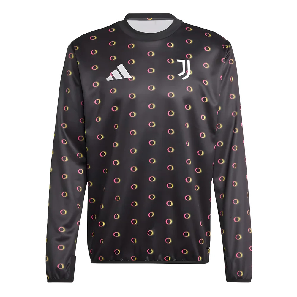 '24-'25 Juventus Pre Match Warm Up Top (Black) Polyester Made By: Adidas Men's Black 3XL