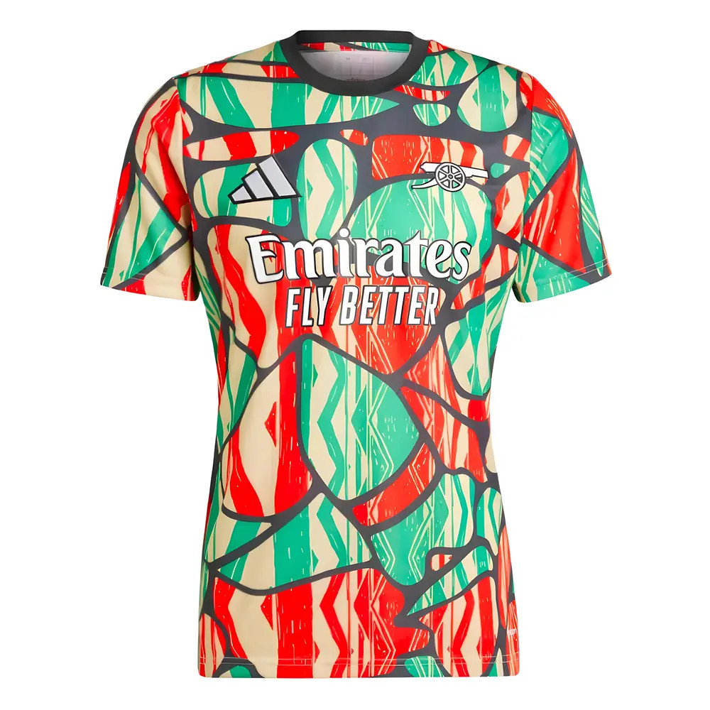 '24-'25 Arsenal Pre Match Shirt (Red) Polyester Made By: Adidas Men's Red Small