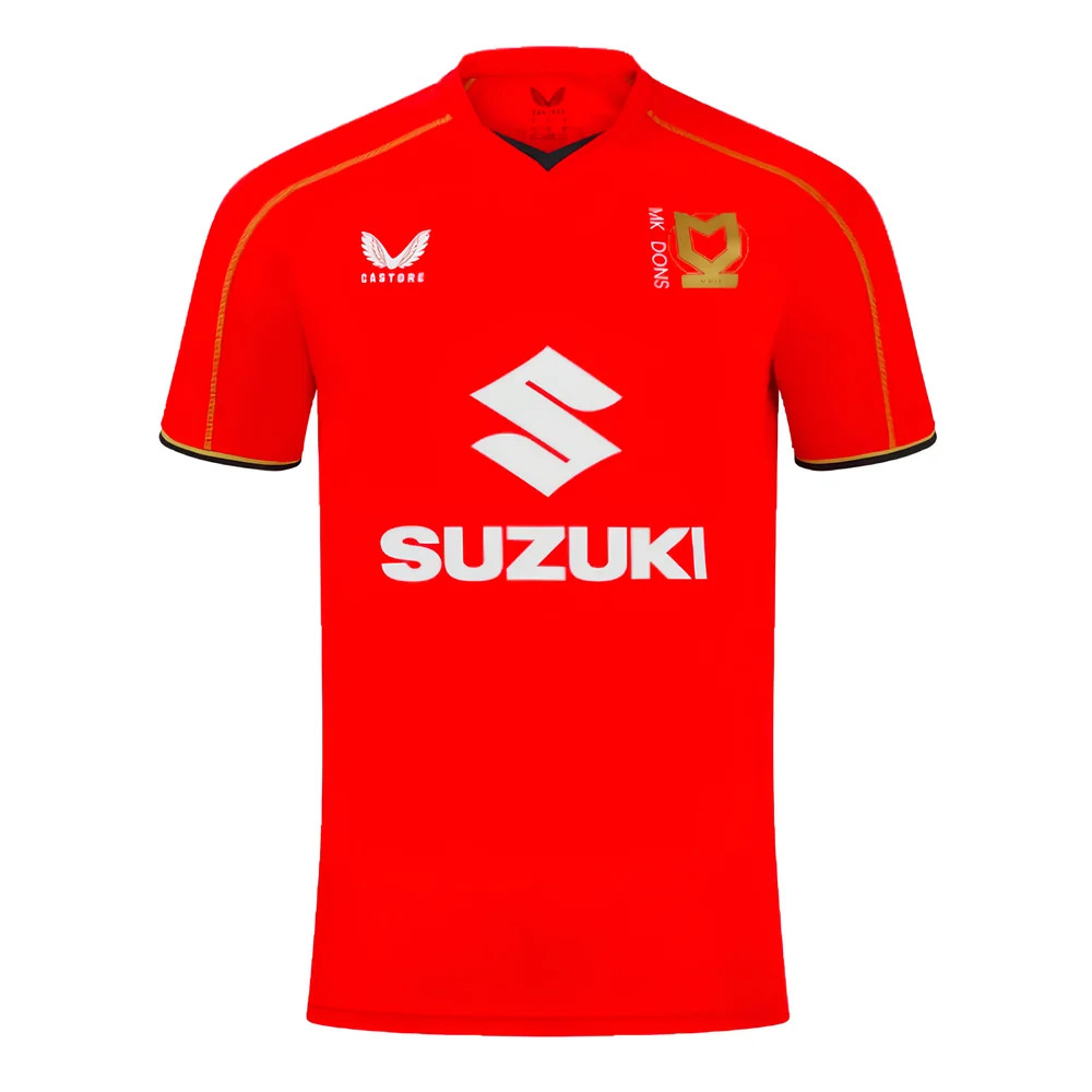 '24-'25 Mk Dons Away Shirt Polyester Made By: Castore Men's Red Large