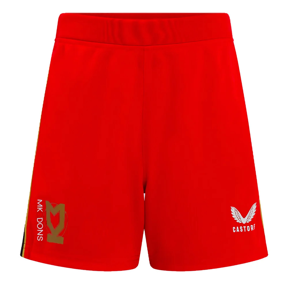 '24-'25 Mk Dons Away Shorts (Red) - Kids Polyester Made By: Castore Unisex Kids Red Medium