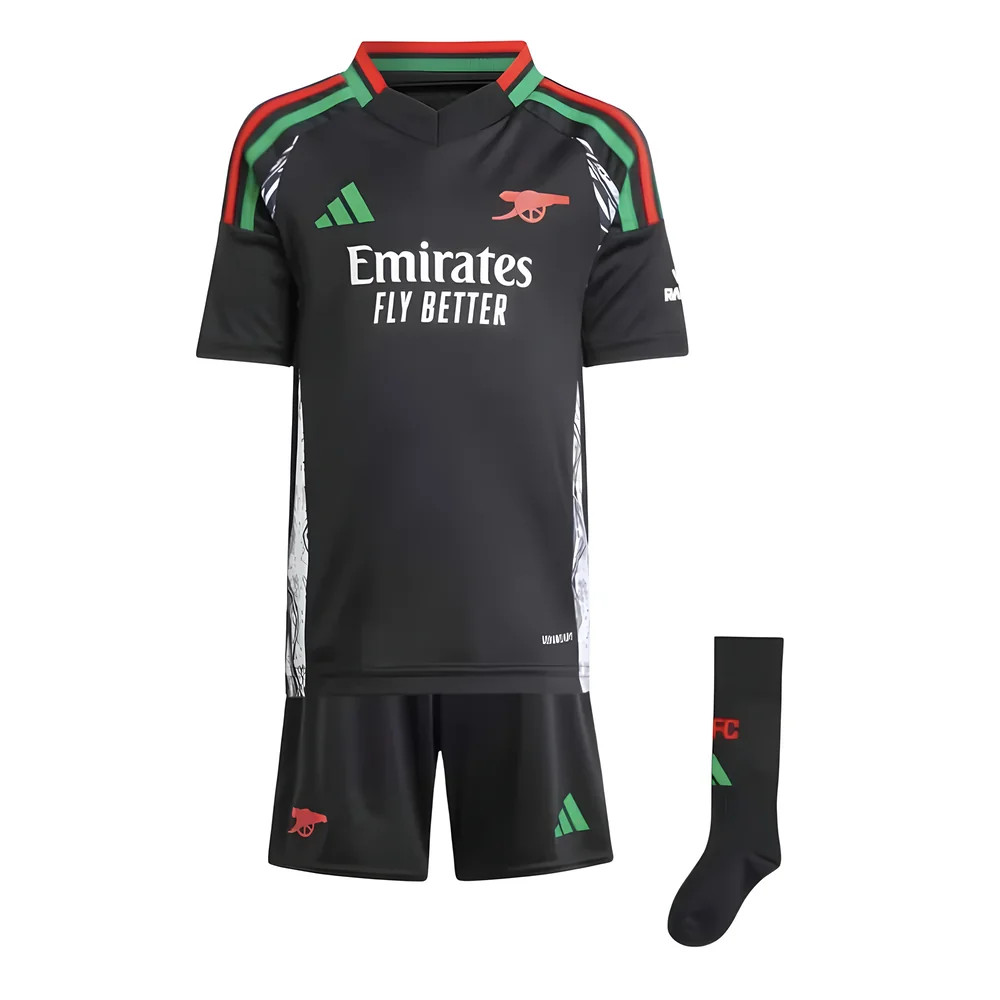 '24-'25 Arsenal Away Mini Kit Toddler's Polyester Made By: Adidas Unisex Toddler Black 2-3 Toddler
