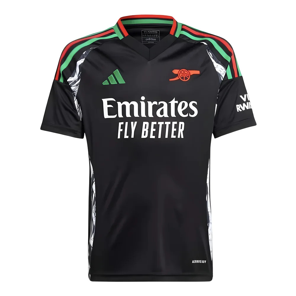 '24-'25 Arsenal Away Shirt (Kids) Polyester Made By: Adidas Unisex Kids Black Size 9-10