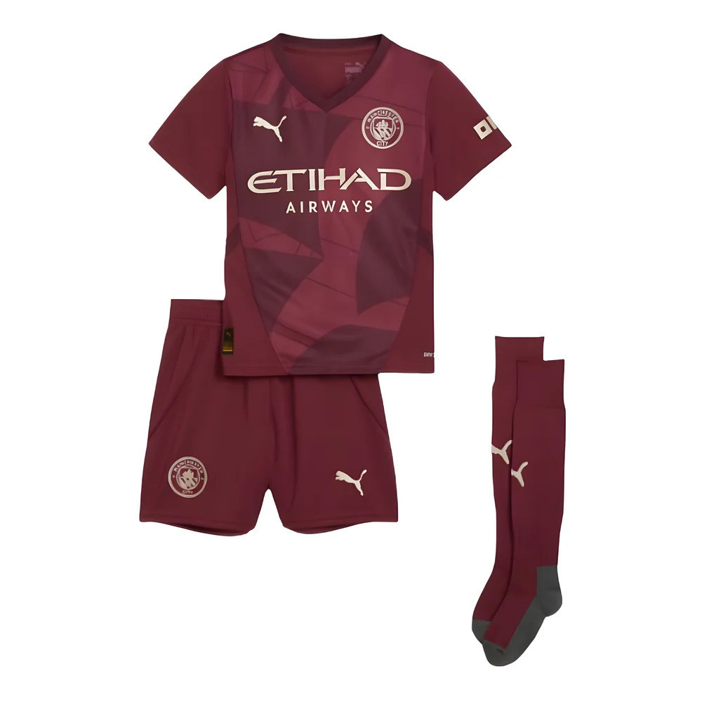 ’24-’25 Man City Third Mini Kit Toddler’s Red 1-2 Toddler Polyester Manchester City Made By: Puma ’24-’25 Man City Third Mini Kit Toddler’s Red 1-2 Toddler Polyester Manchester City Made By: Puma