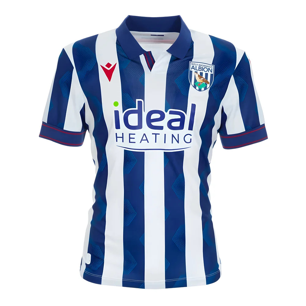 '24-'25 West Brom Wba Home Shirt Polyester Made By: Macron Men's Navy Large