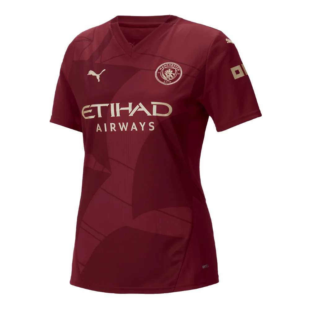 '24-'25 Man City Third Shirt () Polyester Manchester City Made By: Puma Women's Maroon Large