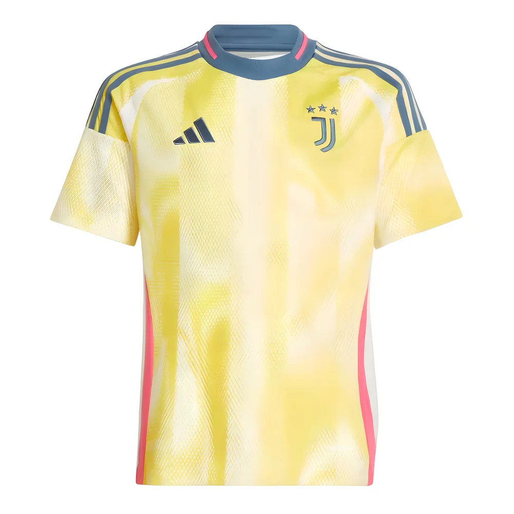 '24-'25 Juventus Away Shirt (Kids) Polyester Made By: Adidas Unisex Kids Yellow Size 7-8