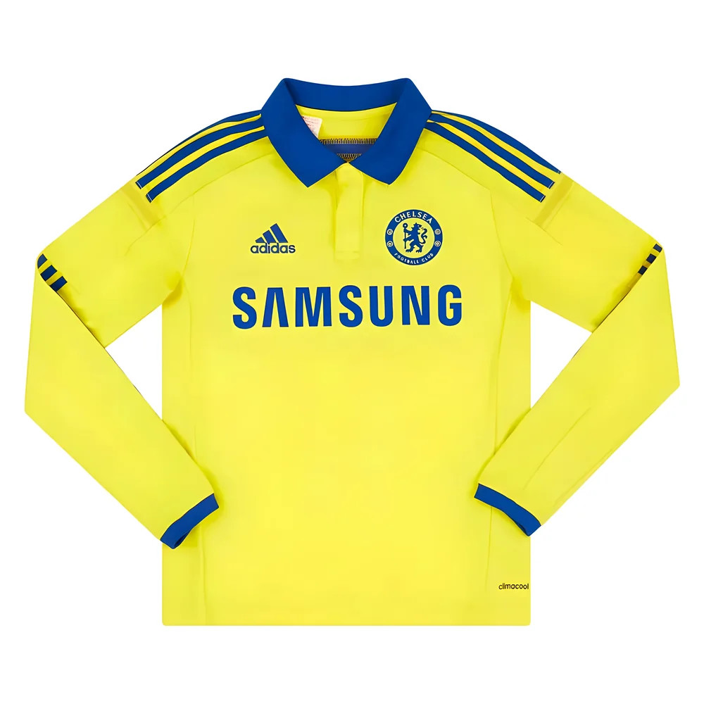 '14-'15 Chelsea Long Sleeve Away Shirt (S) (Excellent) Polyester Made By: Adidas Men's Yellow Small