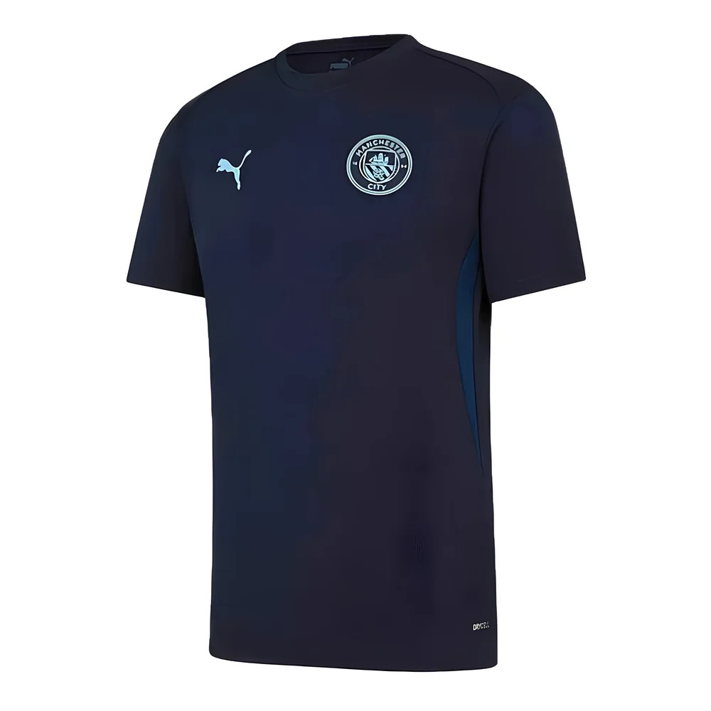 '24-'25 Man City Training Shirt (Inky ) - Kids Polyester Manchester City Made By: Puma Unisex Kids Blue Size 7-8