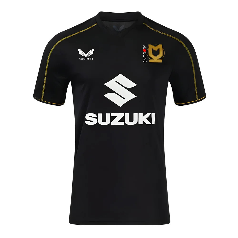 '24-'25 Mk Dons Third Shirt Polyester Made By: Castore Men's Black 5XL