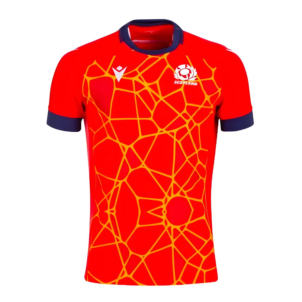 '24-'25 Scotland Rugby Training Jersey (Red) Polyester Made By: Macron Men's Red Xxl