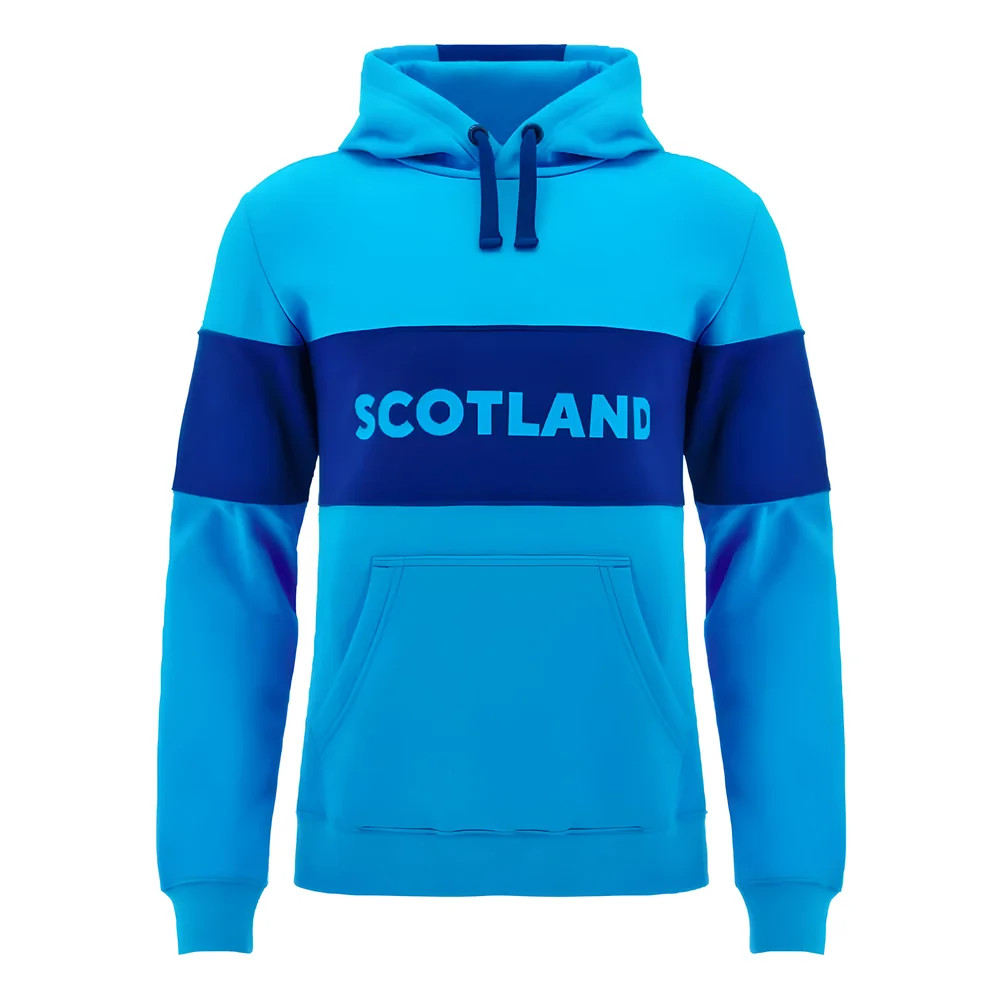 '24-'25 Scotland Rugby Leisure Hoody Sweatshirt (Sky Blue) Polyester Made By: Macron Men's Sky Blue Xxl
