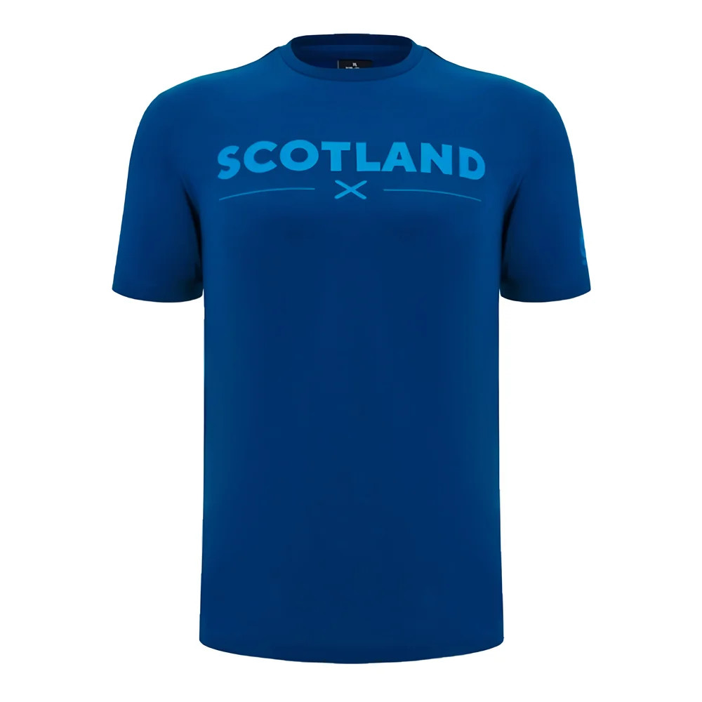 '24-'25 Scotland Rugby Leisure Cotton T-Shirt (Navy) Made By: Macron Men's Navy Large
