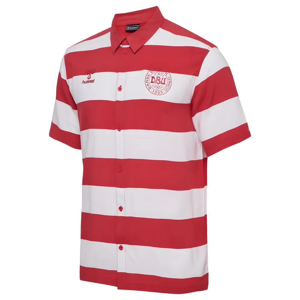 '24-'25 Denmark Fan Shirt (Red) Polyester Made By: Hummel Men's Red Xxl