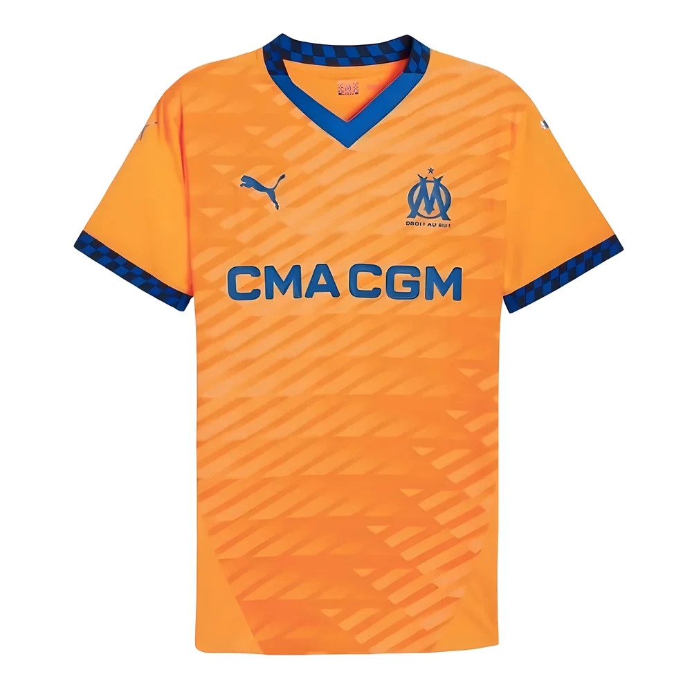 '24-'25 Marseille Third Authentic Shirt Polyester Made By: Puma Men's Orange Extra Large