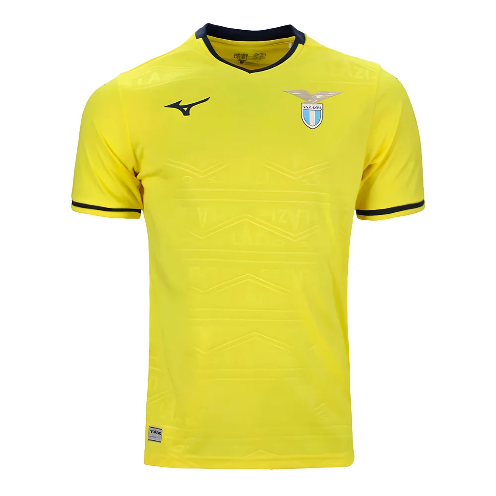 '24-'25 Lazio Away Shirt Polyester Made By: Macron Men's Yellow 3XL