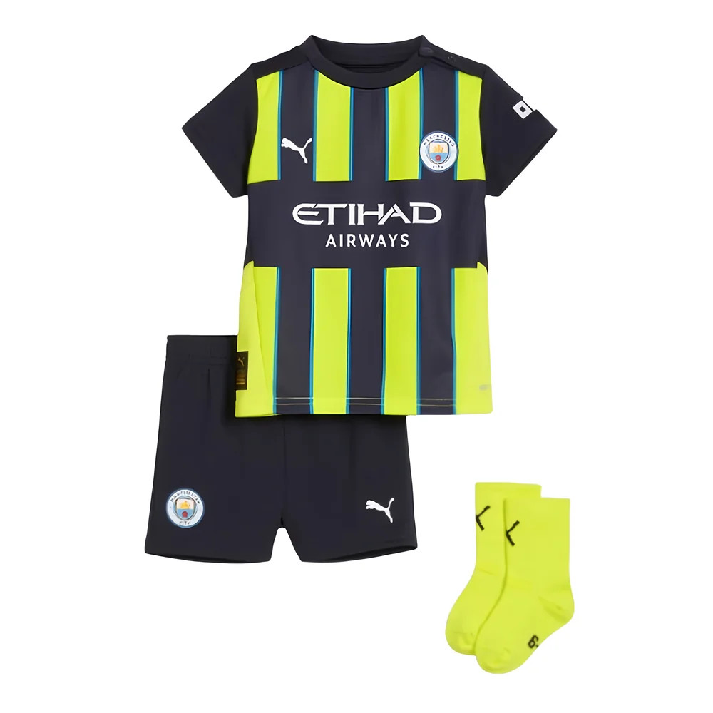 '24-'25 Man City Away Baby Kit Toddler's Polyester Manchester City Made By: Puma Unisex Toddler Navy 4-6 Mo
