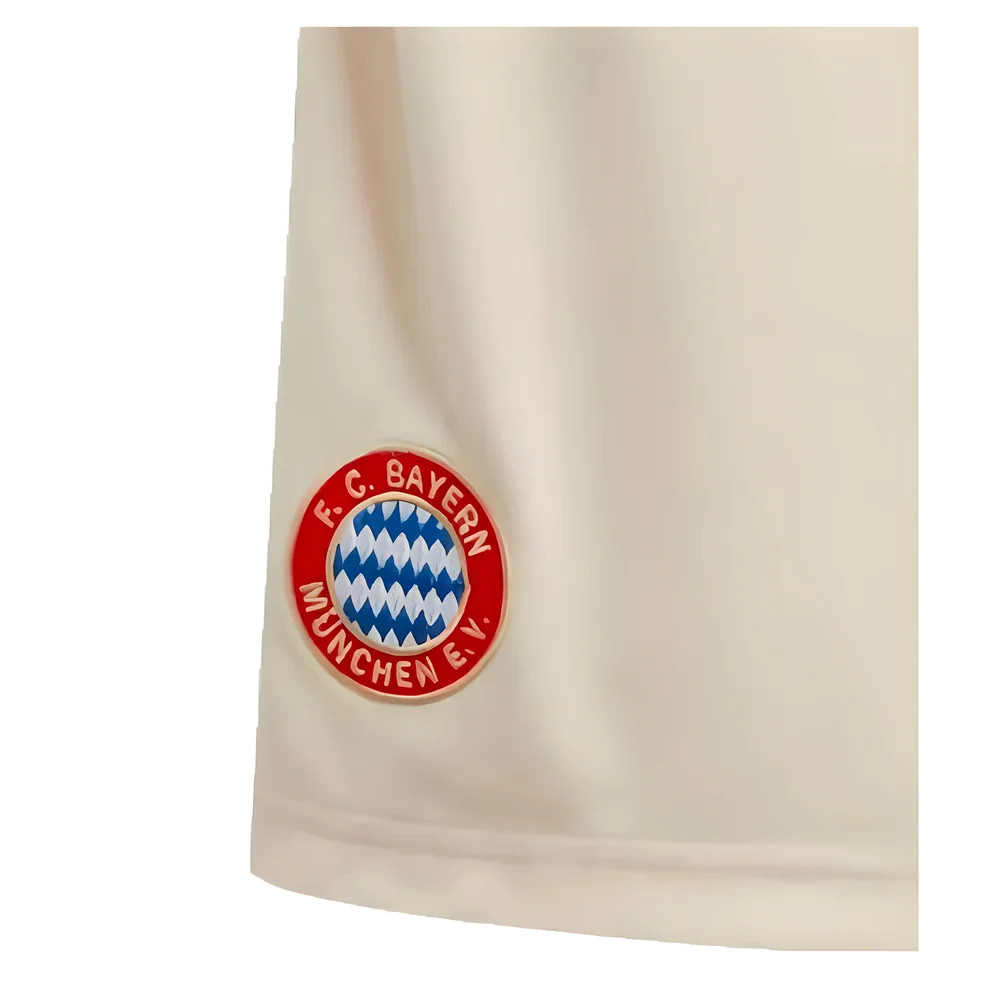 '24-'25 Bayern Munich Third Shorts (Linen) - Kids Polyester Made By: Adidas Unisex Kids White 22 Waist