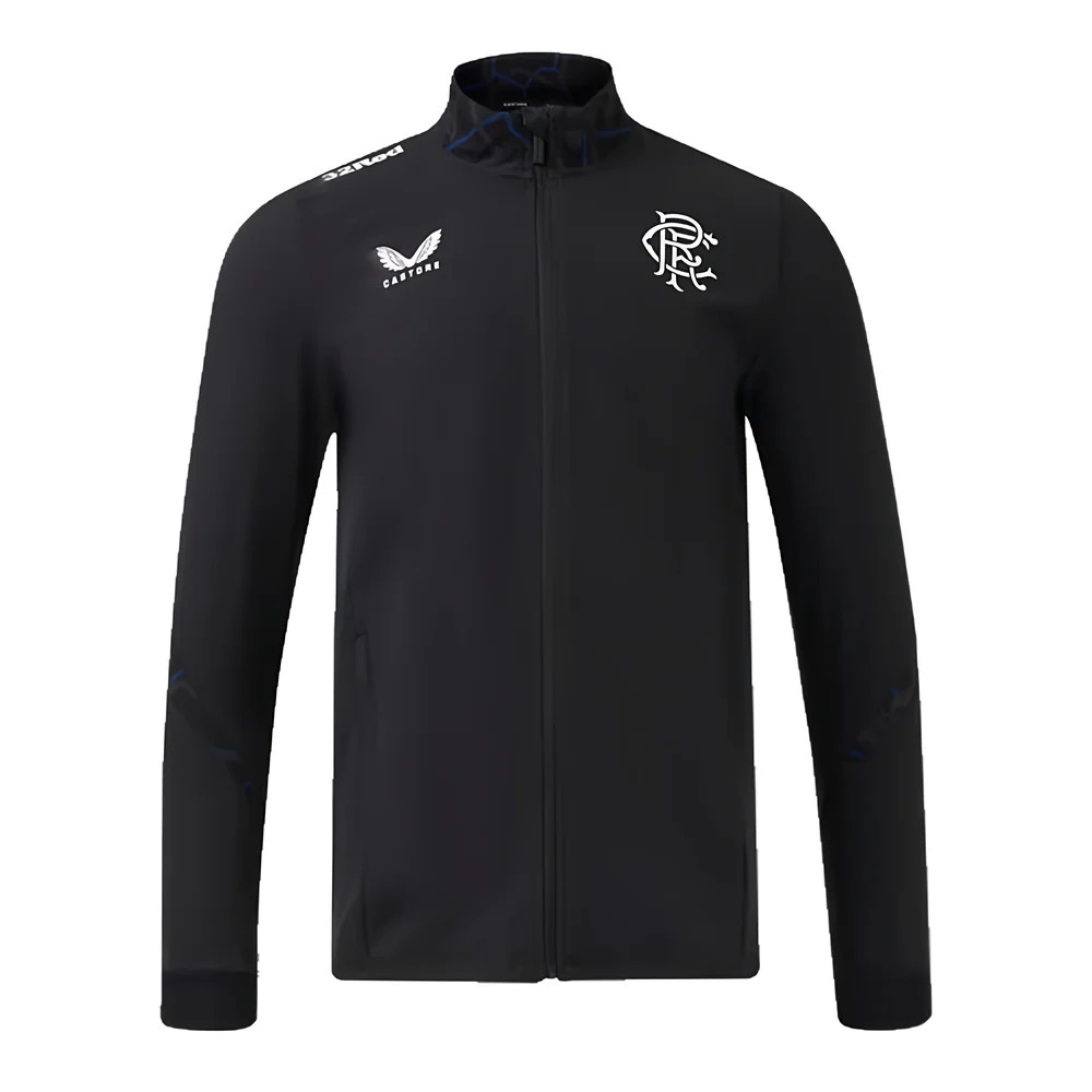 '24-'25 Rangers Matchday Anthem Jacket (Black) Polyester Made By: Castore Men's Black 3XL