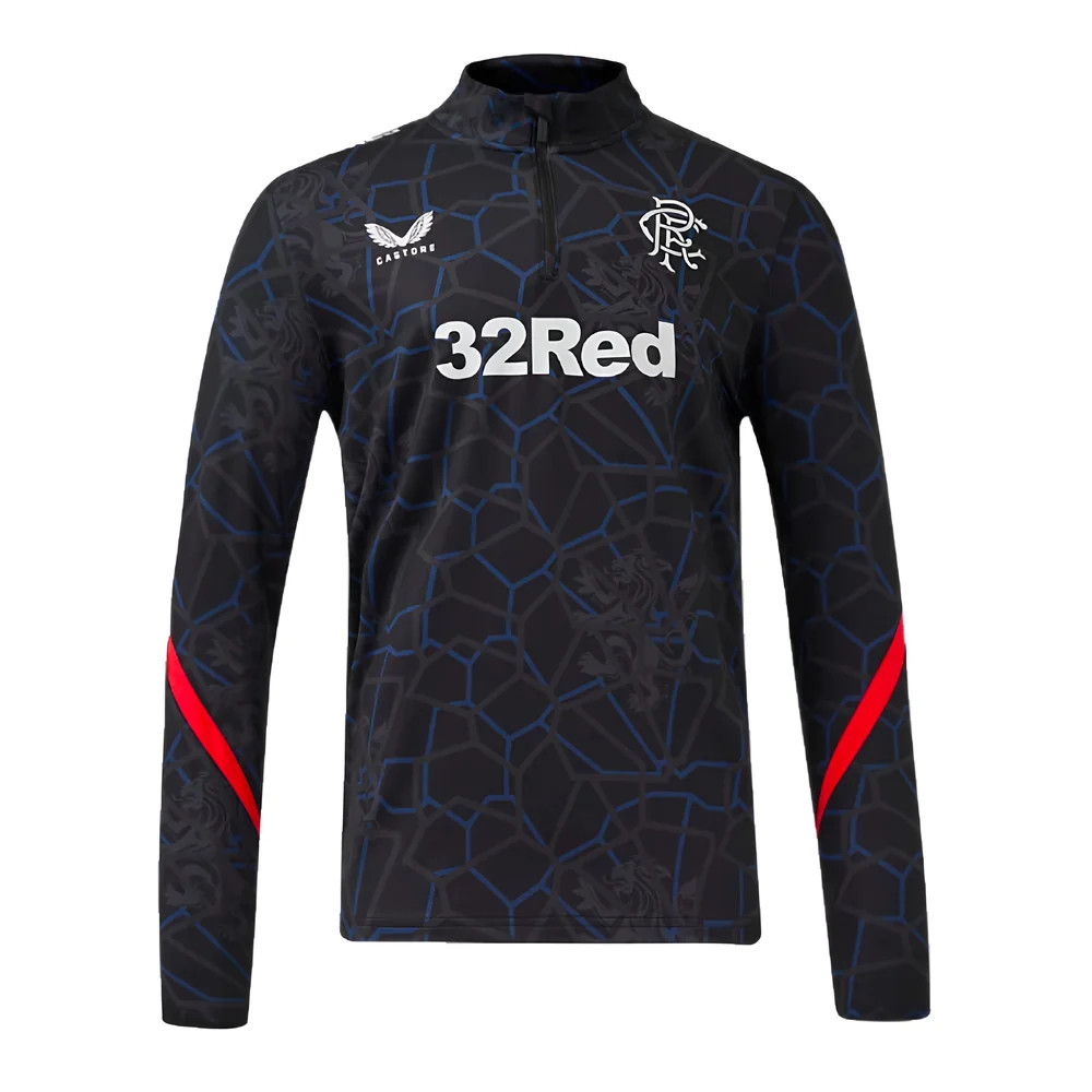 '24-'25 Rangers Matchday 1/4 Zip Midlayer (Navy) Polyester Made By: Castore Men's Navy 3XL