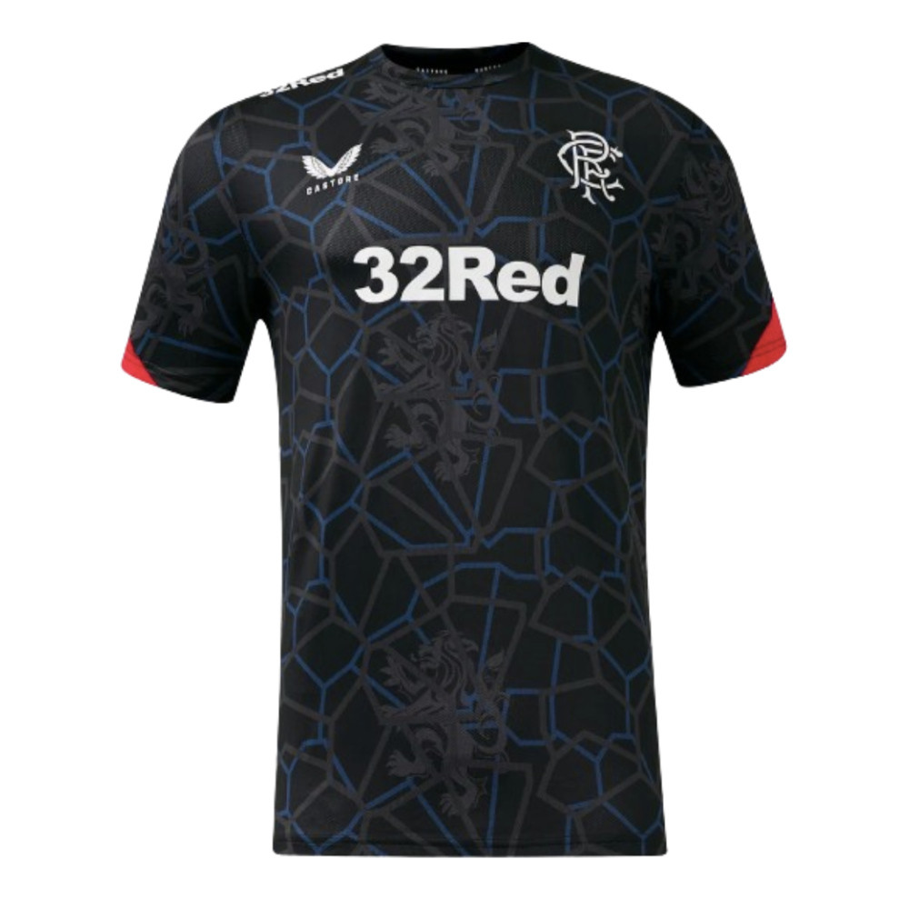 '24-'25 Rangers Third Matchday Tee (Black) Polyester Made By: Castore Men's Black Extra Large