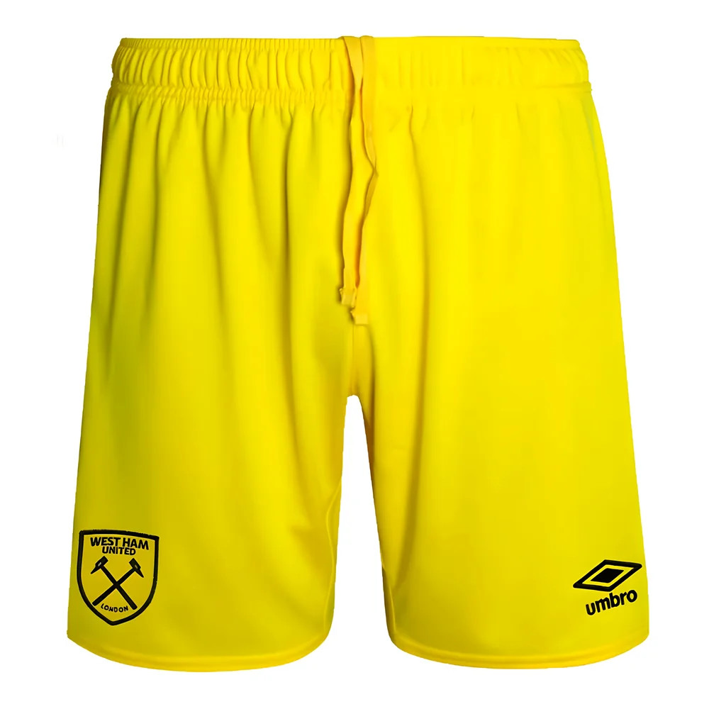 '24-'25 West Ham Goalkeeper Shorts (Yellow) - Kids Polyester Made By: Umbro Unisex Kids Yellow Medium