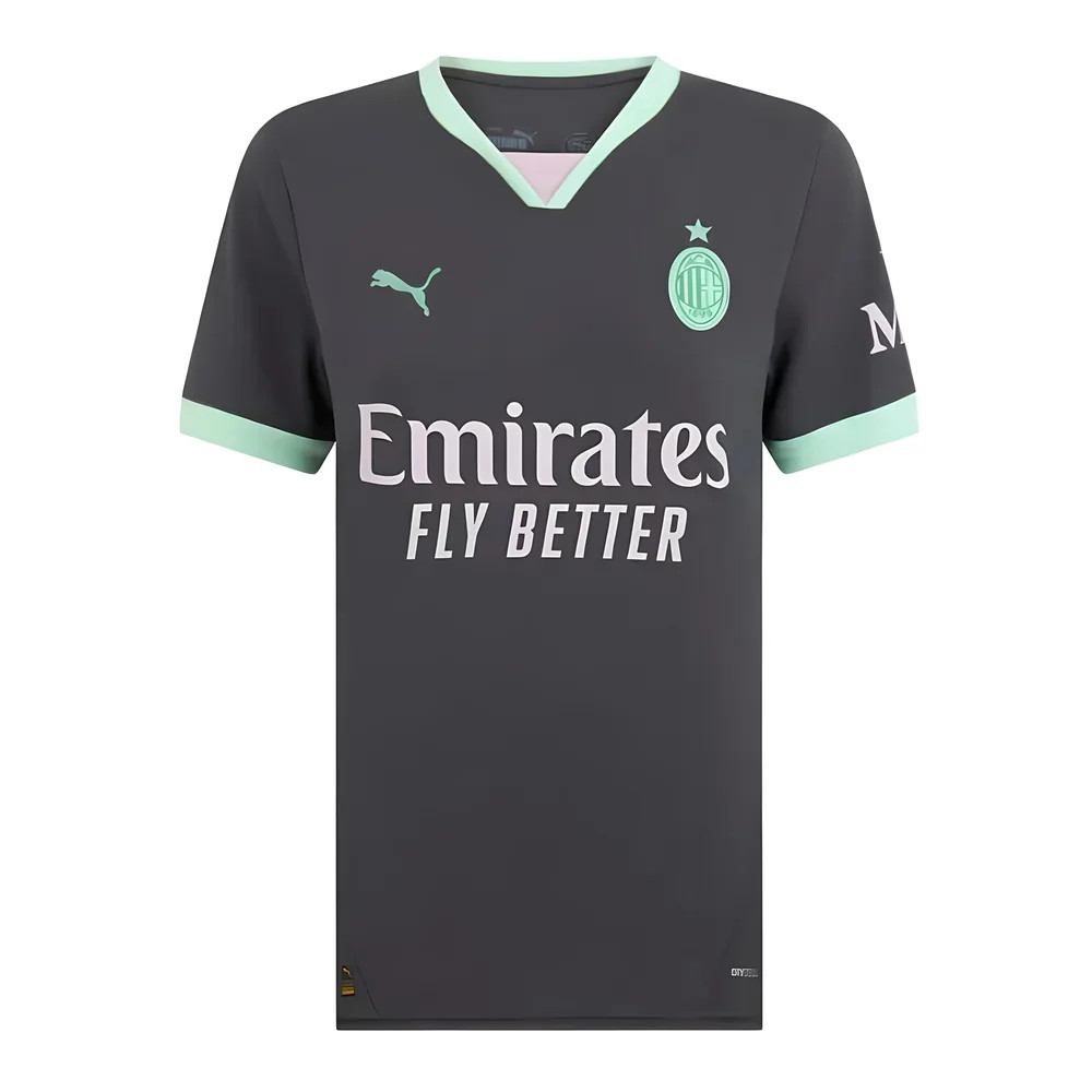 '24-'25 Ac Milan Third Shirt () Polyester Made By: Puma Women's Grey Large