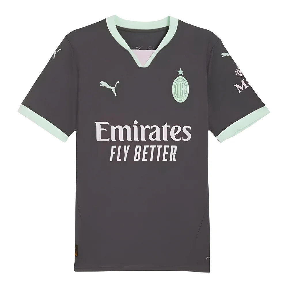 '24-'25 Ac Milan Third Shirt Polyester Made By: Puma Men's Grey Xxl