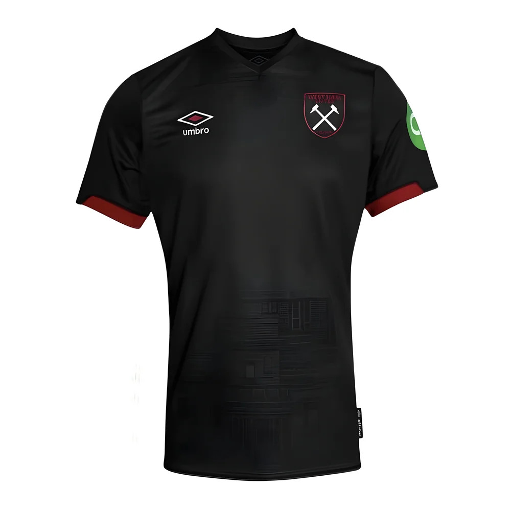 '24-'25 West Ham Away Shirt (Kids) Polyester Made By: Umbro Unisex Kids Black Large