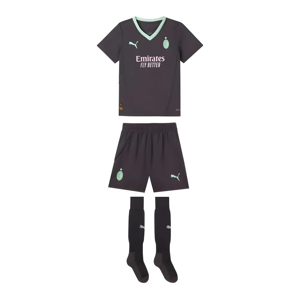 '24-'25 Ac Milan Third Mini Kit Toddler's Polyester Made By: Puma Unisex Toddler Grey 1-2 Toddler