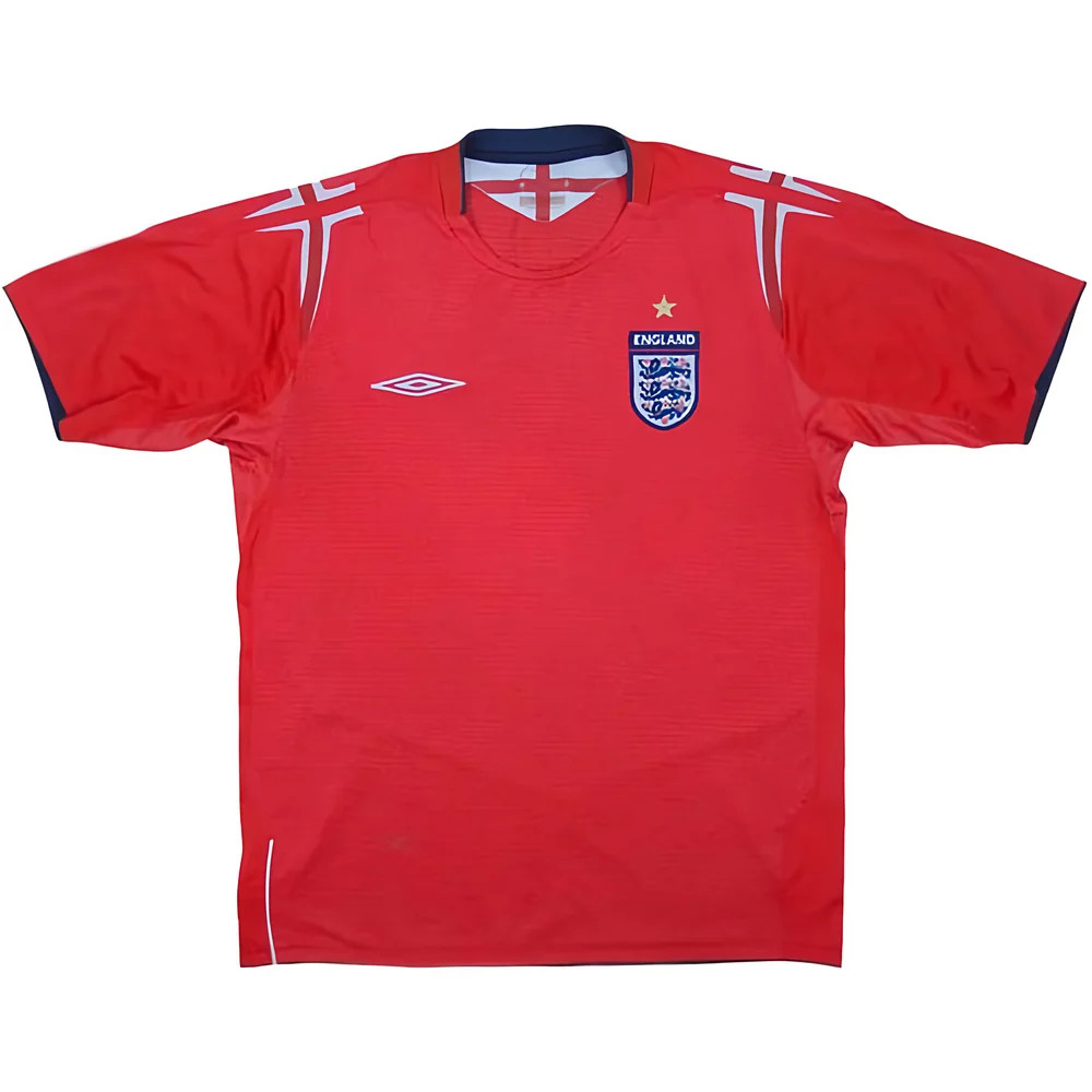 '04-'06 England Away (L) (Excellent) Polyester Made By: Umbro Men's Red Large