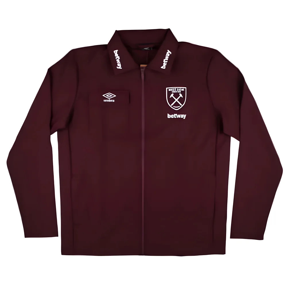 '24-'25 West Ham Presentation Jacket (Wine) Polyester Made By: Umbro Men's Claret 3XL