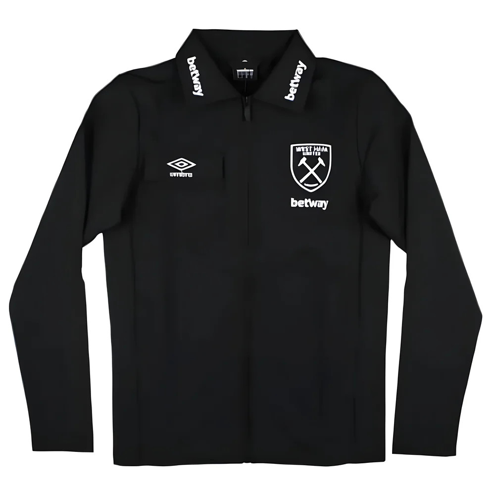 '24-'25 West Ham Presentation Jacket (Black) Polyester Made By: Umbro Men's Black 3XL