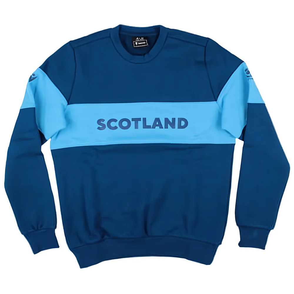 '24-'25 Scotland Rugby Leisure Sweatshirt (Navy) - Kids Polyester Made By: Macron Unisex Kids Navy Medium