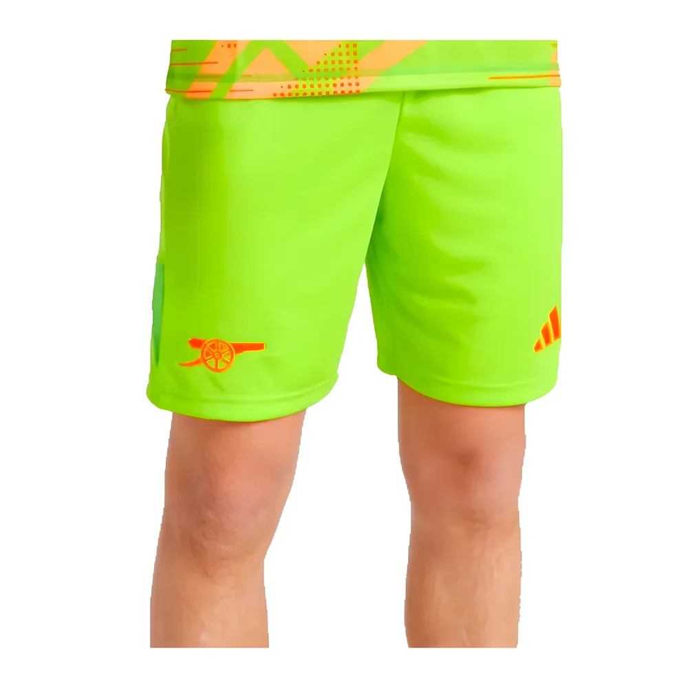'24-'25 Arsenal Home Goalkeeper Shorts - Kids Polyester Made By: Adidas Unisex Kids Green 22 Waist