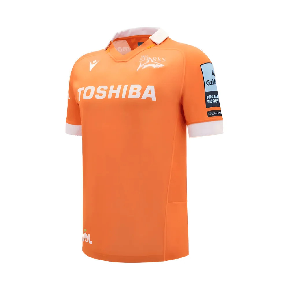 '24-'25 Sale Sharks Away Shirt Polyester Made By: Macron Men's Orange Xxl