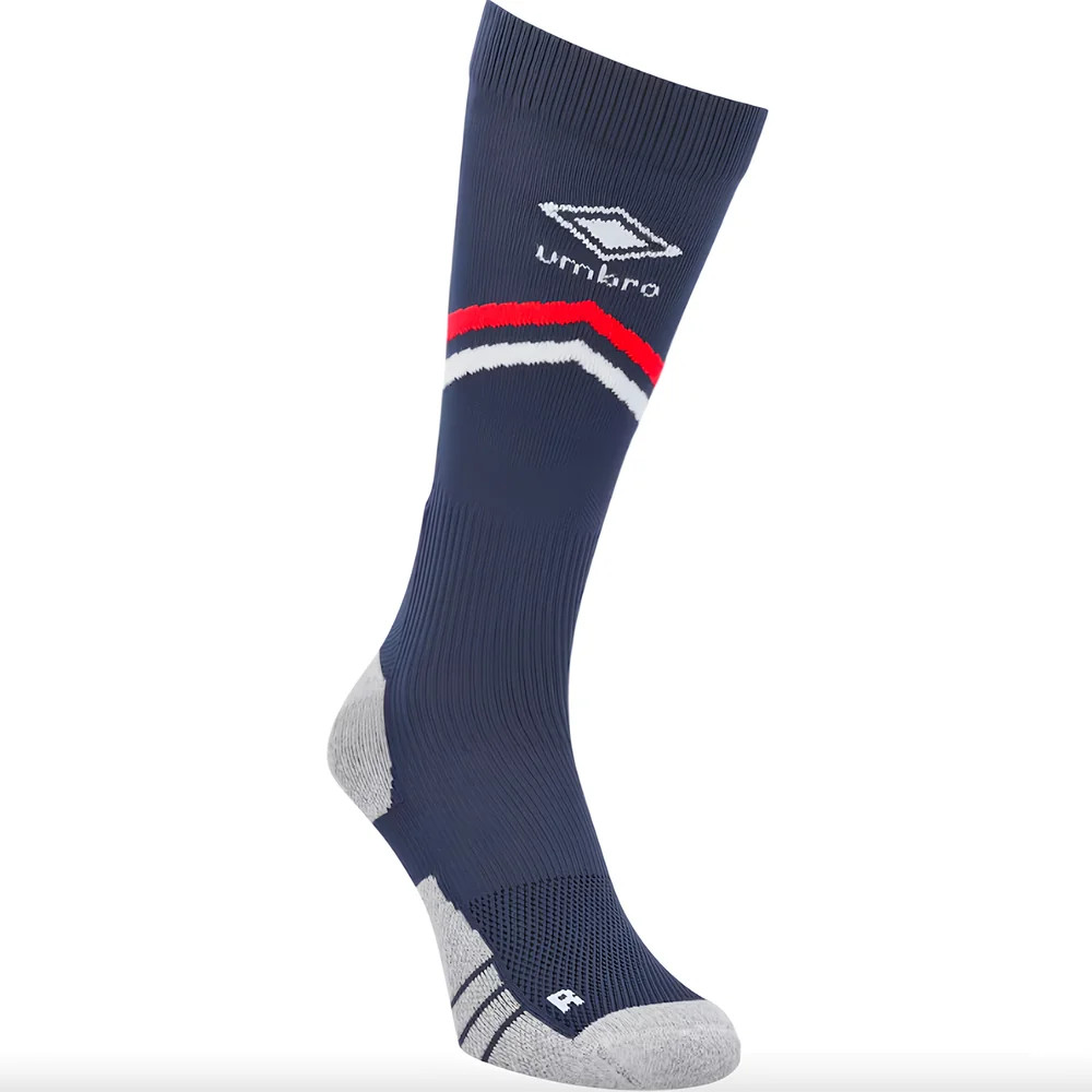 '24-'25 England Rugby Home Mid-Calf Sock (Navy) Adults Polyester Azerbaijan Made By: Umbro Unisex Navy Medium