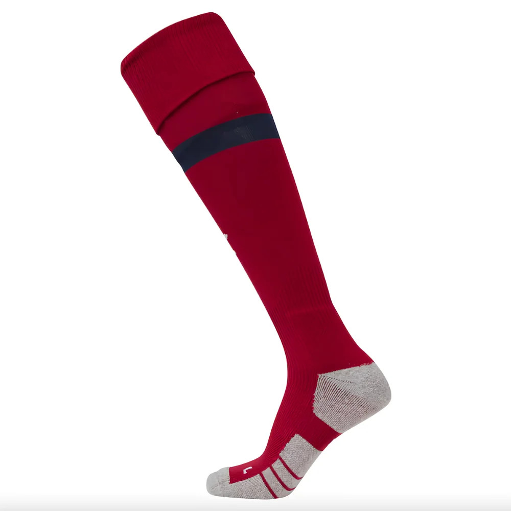 '24-'25 England Rugby Alternate Socks (Kids) Polyester Azerbaijan Made By: Umbro Unisex Kids Red Large