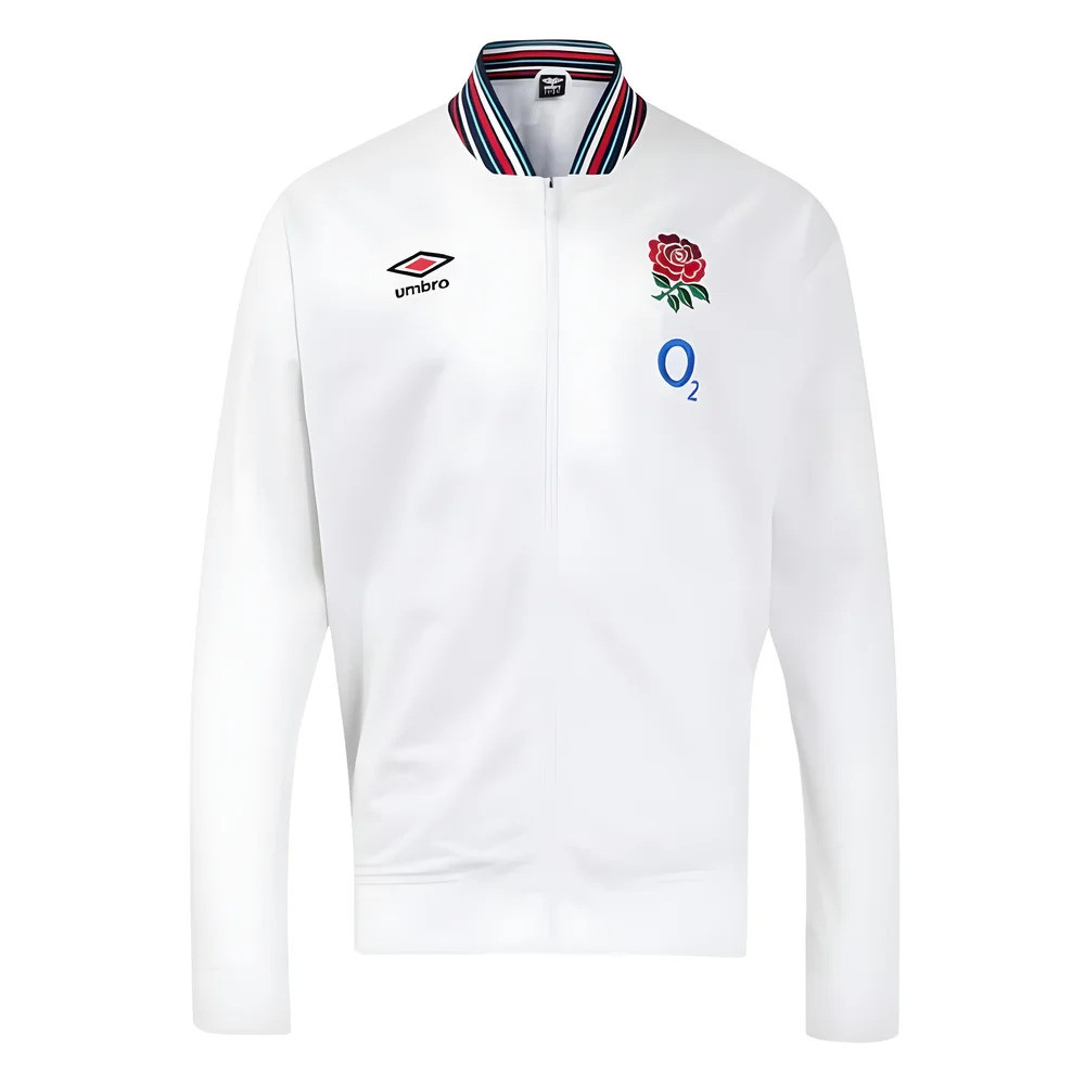 '24-'25 England Rugby Anthem Jacket O2 (White) - Polyester Azerbaijan Made By: Umbro Women's White Small