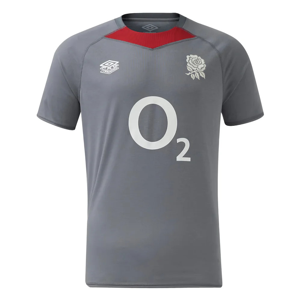 '24-'25 England Rugby Relaxed O2 Training Jersey (Grey) Polyester Azerbaijan Made By: Umbro Men's Grey 3XL