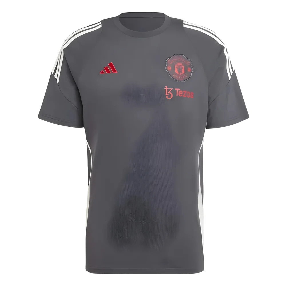 '24-'25 Man Utd Eu Training Tee (Carbon) Polyester Manchester United Made By: Adidas Men's Grey Small