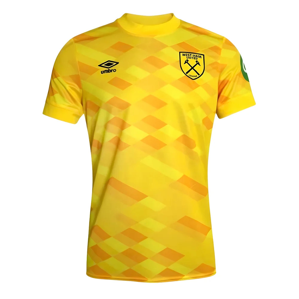 '24-'25 West Ham Goalkeeper Shirt (Yellow) - Kids Polyester Made By: Umbro Unisex Kids Yellow Extra Large