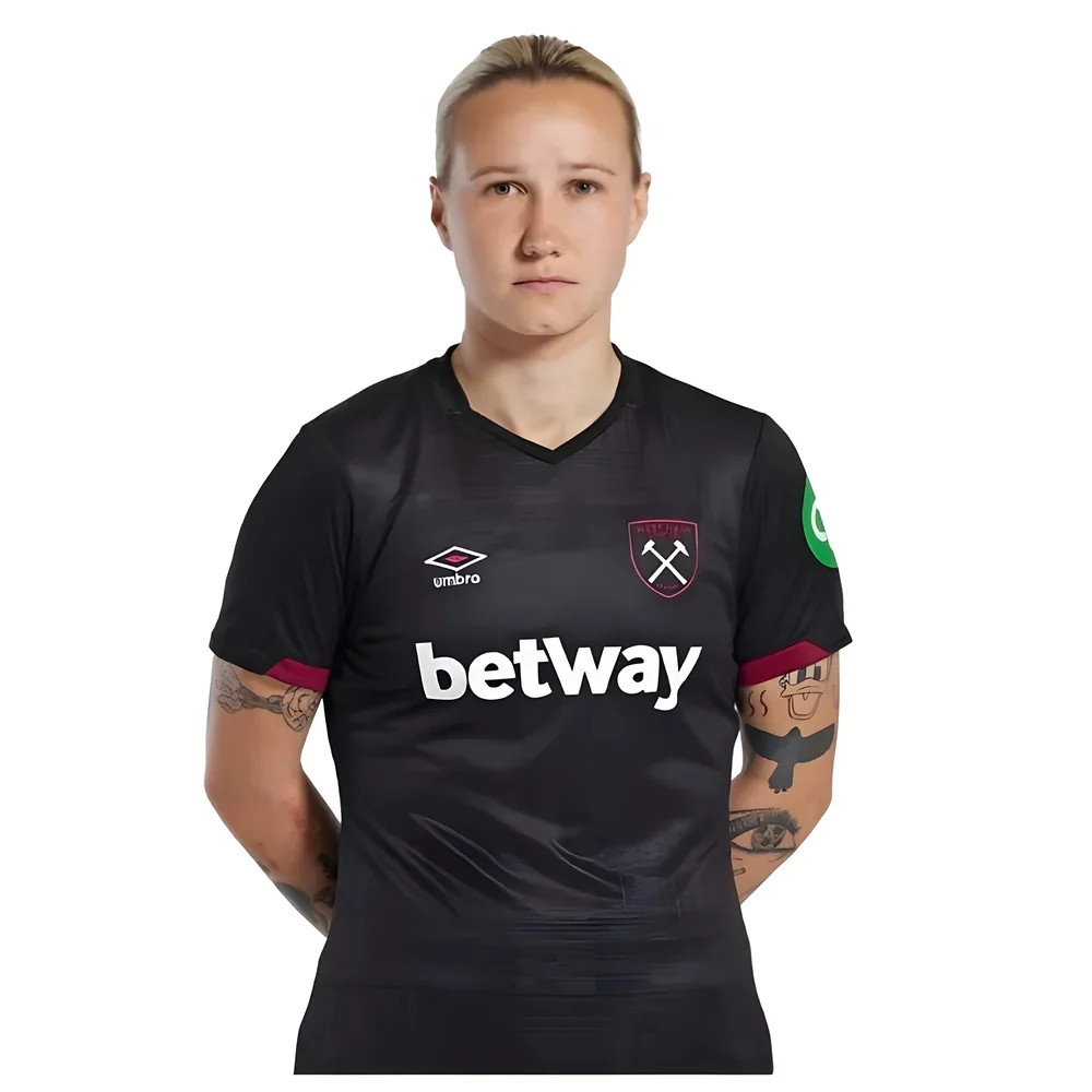 '24-'25 West Ham Away Shirt () Polyester Made By: Umbro Women's Black Large