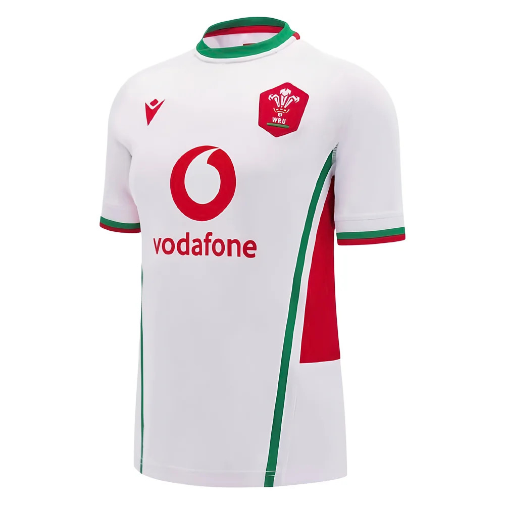 '24-'25 Wales Rugby Away Replica Shirt () Polyester Azerbaijan Made By: Macron Women's White Medium