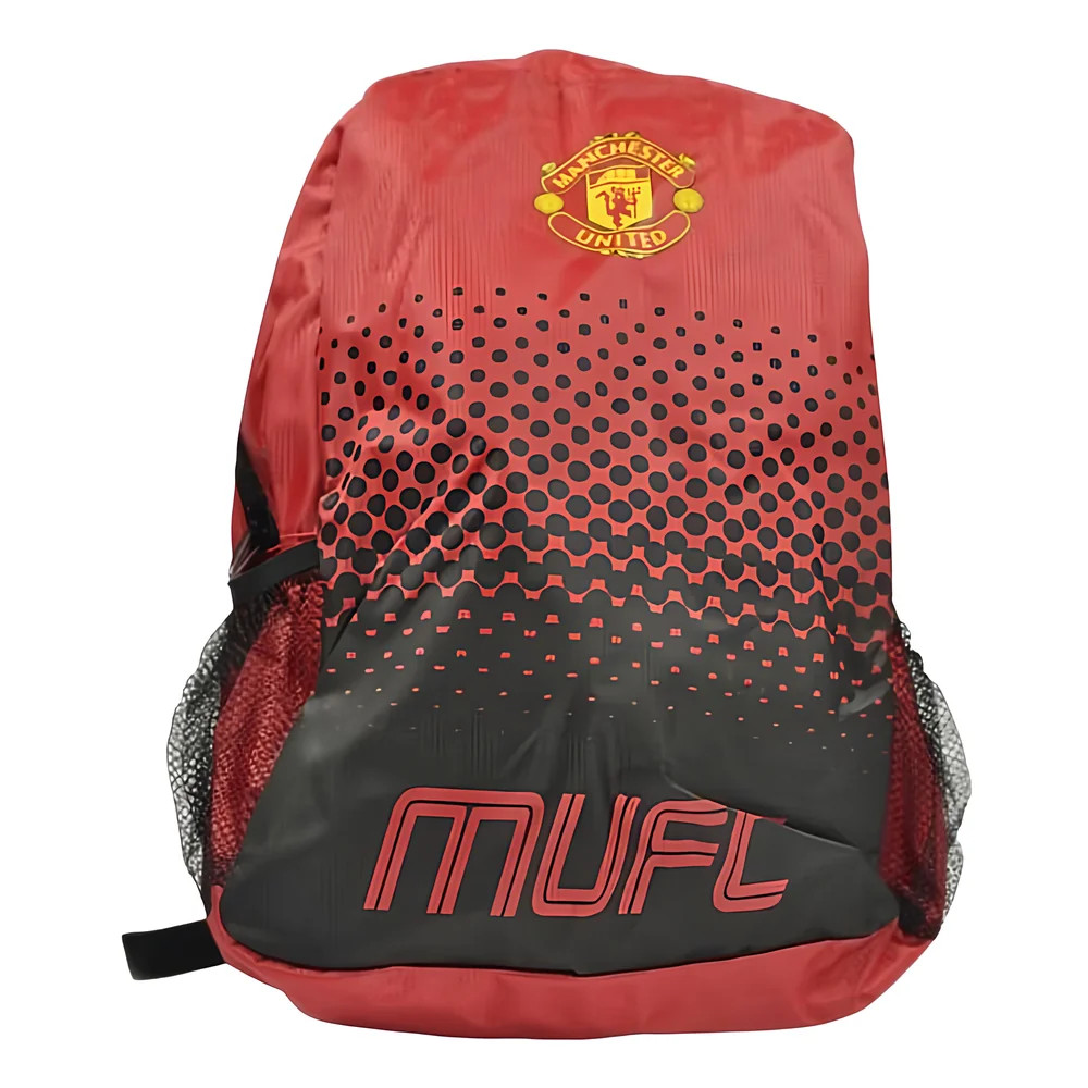 Manchester United Fade Design Backpack Adults One Size Polyester Made By: Taylor Souvenirs Unisex Red